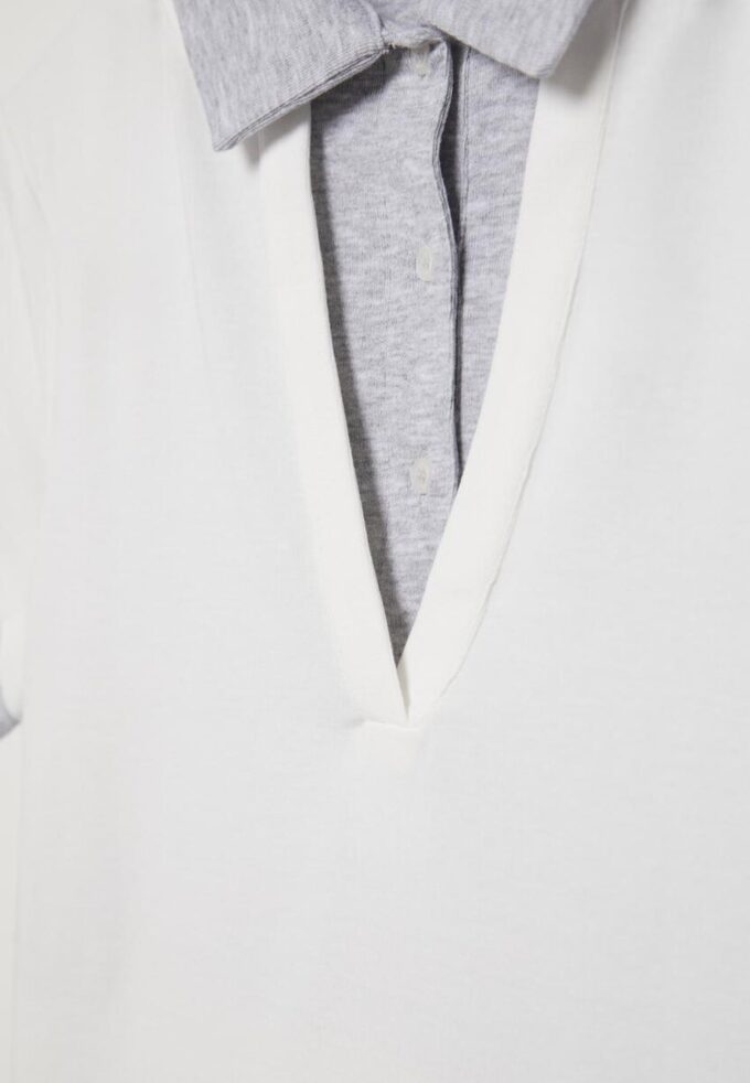 Zeilagiges Kurzarm-Polo-T-Shirt
